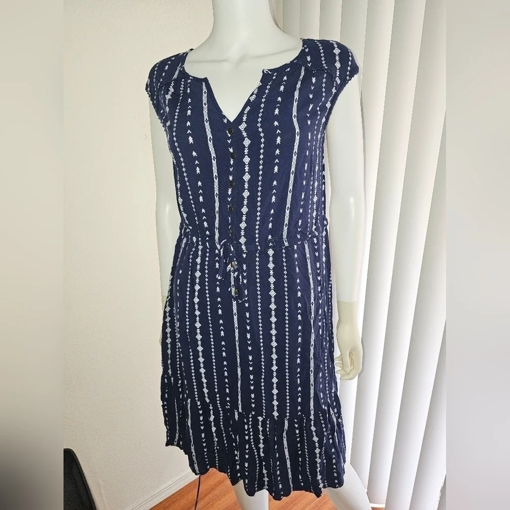 Tribal Print Drawstring Dress - Picture 2 of 12